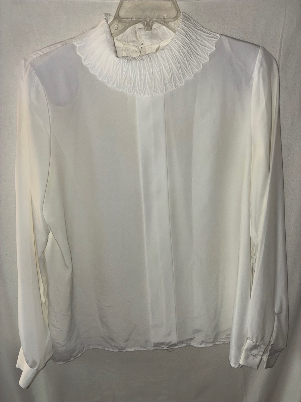 Elegant White Ruffled-Neck Blouse - Women's Top